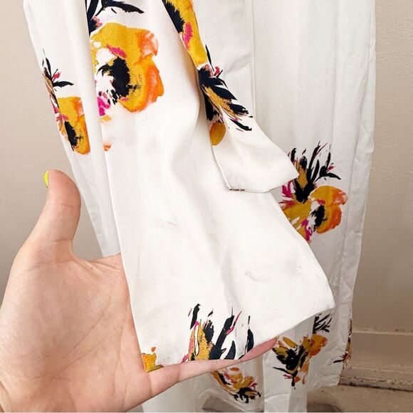 ALC Wrap Floral White Midi Dress Tank Silk Size 4 - Picture 5 of 10